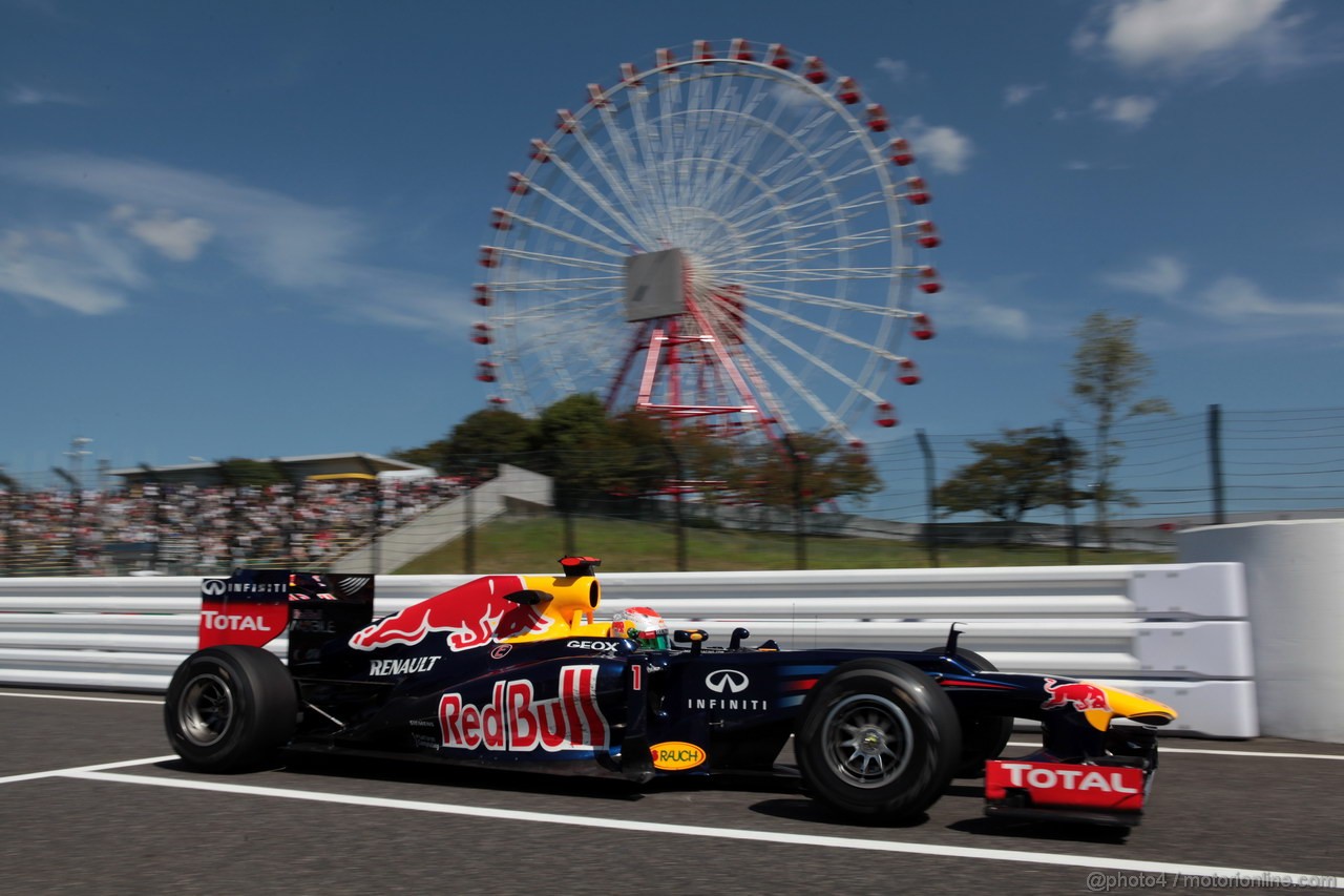 GP GIAPPONE, 05.10.2012- Prove Libere 1, Sebastian Vettel (GER) Red Bull Racing RB8 