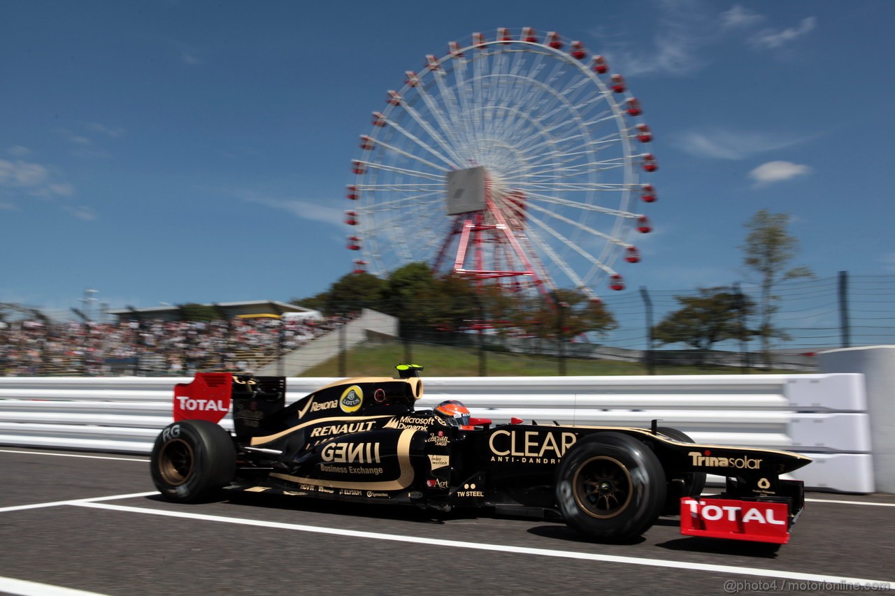 GP GIAPPONE, 05.10.2012- Prove Libere 1, Romain Grosjean (FRA) Lotus F1 Team E20 