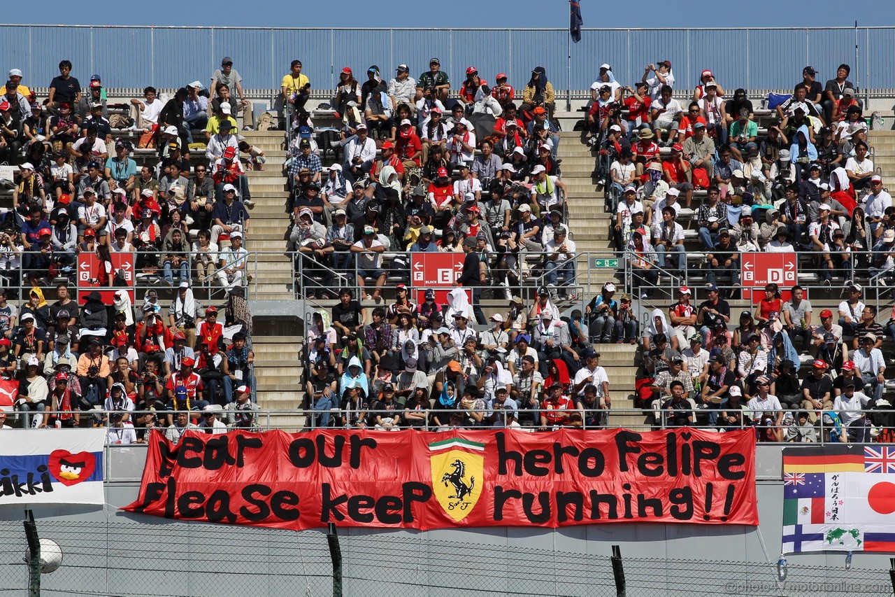 GP GIAPPONE, 05.10.2012- Prove Libere 1, Fans of Felipe Massa (BRA) Ferrari F2012 