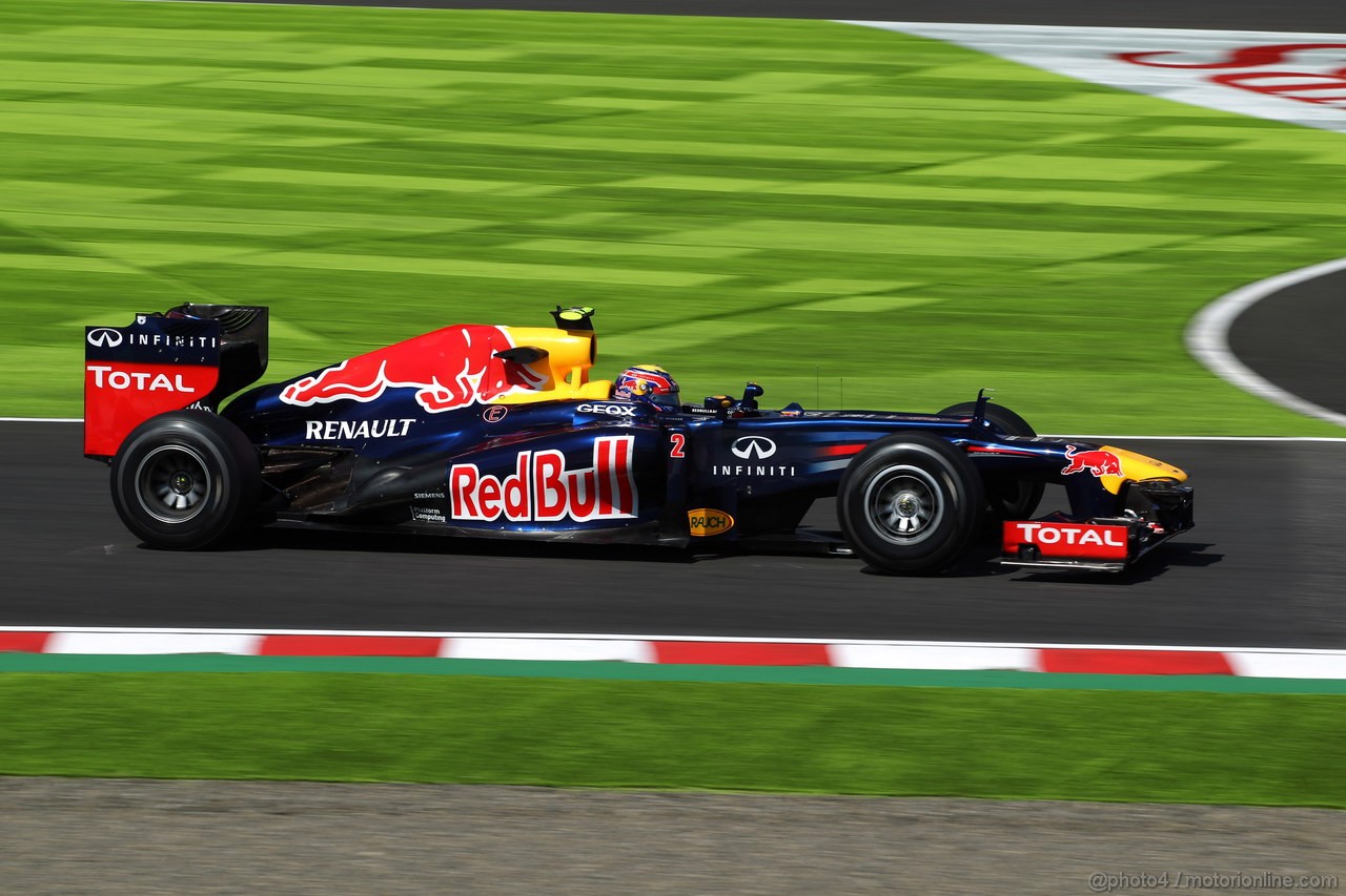 GP GIAPPONE, 05.10.2012- Prove Libere 1, Mark Webber (AUS) Red Bull Racing RB8 