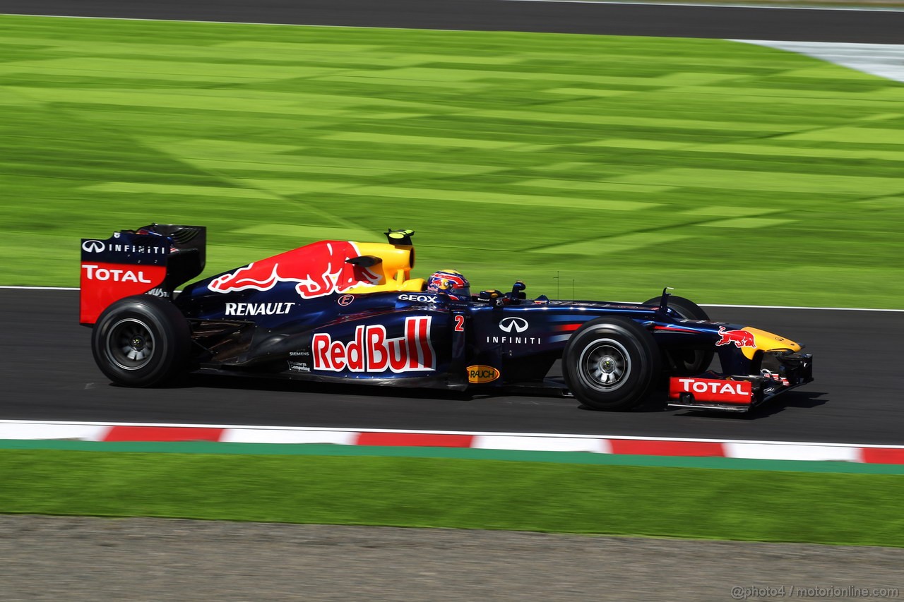 GP GIAPPONE, 05.10.2012- Prove Libere 1, Mark Webber (AUS) Red Bull Racing RB8 