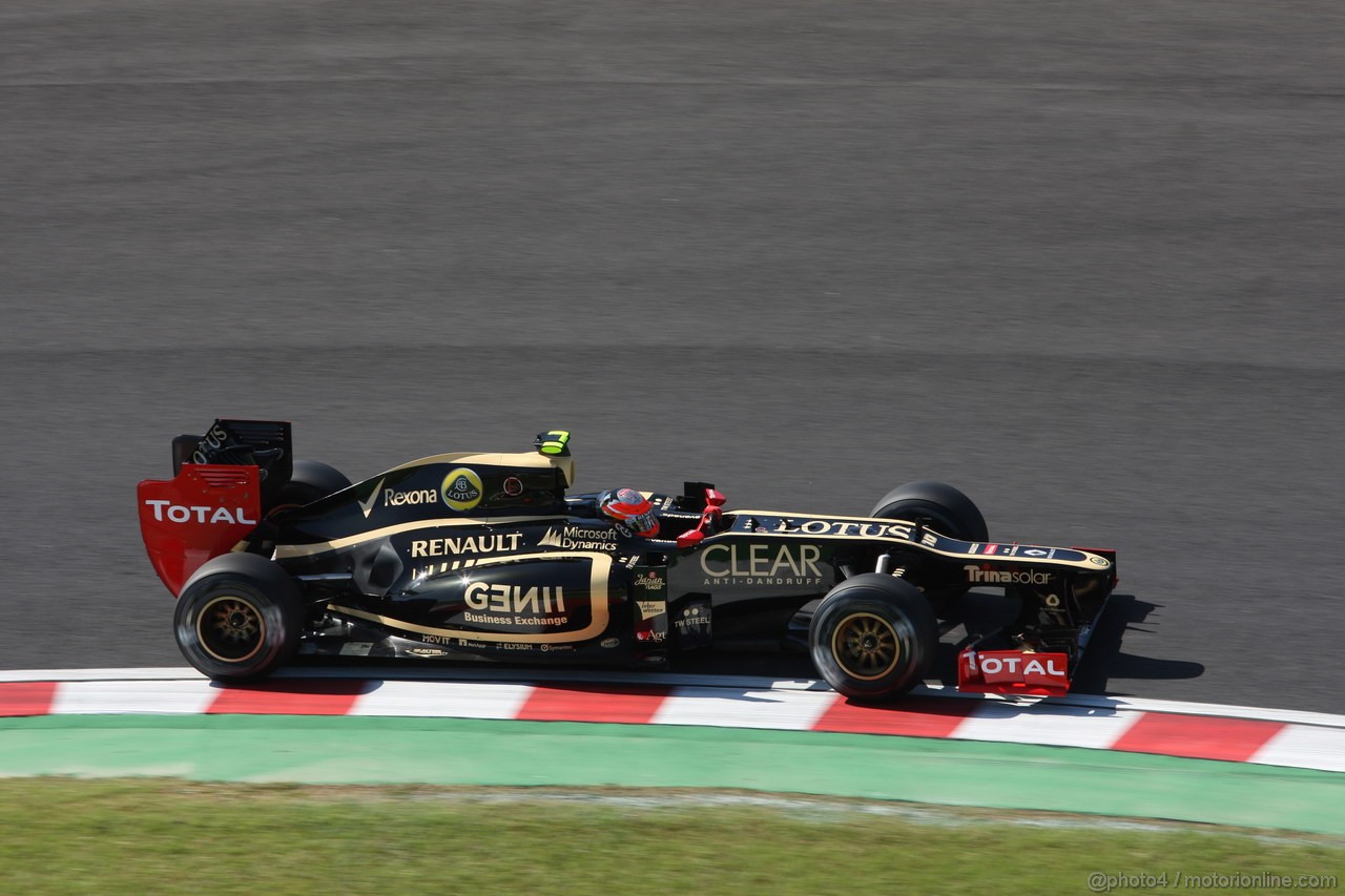 GP GIAPPONE, 05.10.2012- Prove Libere 1, Romain Grosjean (FRA) Lotus F1 Team E20