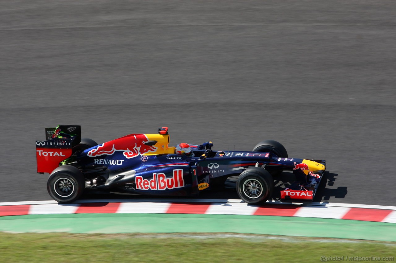 GP GIAPPONE, 05.10.2012- Prove Libere 1, Sebastian Vettel (GER) Red Bull Racing RB8 
