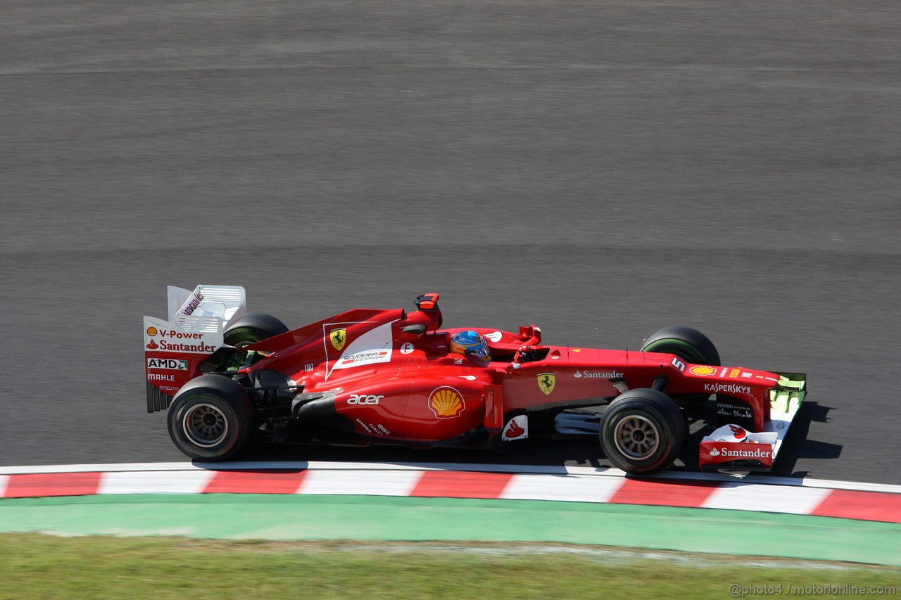 GP GIAPPONE, 05.10.2012- Prove Libere 1, Fernando Alonso (ESP) Ferrari F2012 