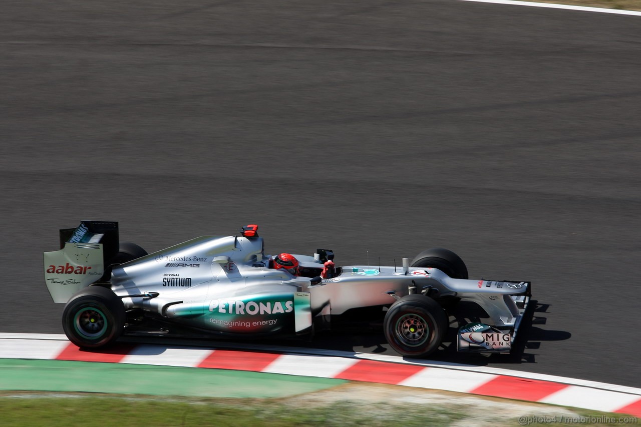 GP GIAPPONE, 05.10.2012- Prove Libere 1, Michael Schumacher (GER) Mercedes AMG F1 W03 