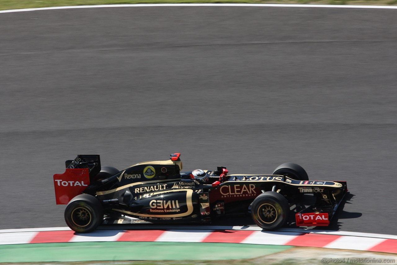GP GIAPPONE, 05.10.2012- Prove Libere 1, Kimi Raikkonen (FIN) Lotus F1 Team E20