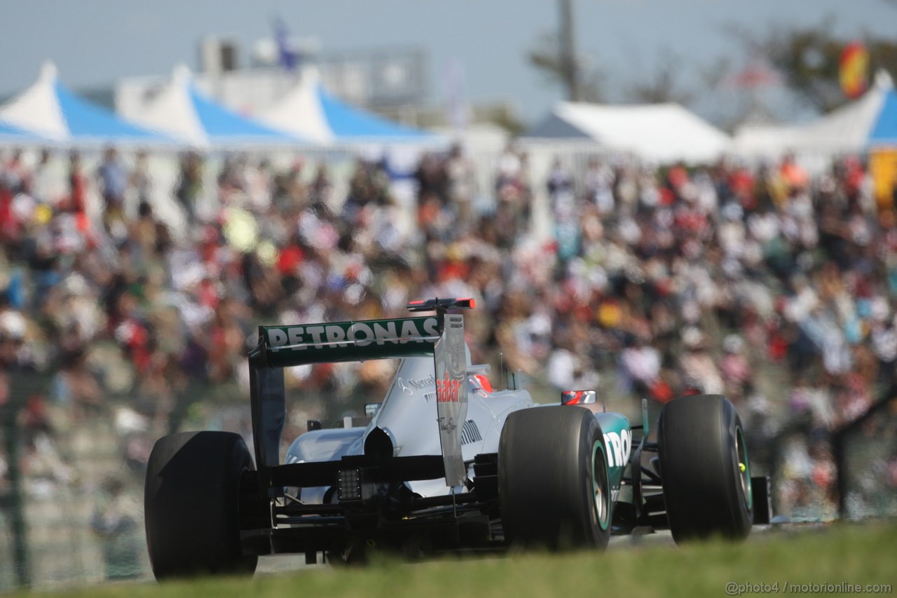 GP GIAPPONE, 05.10.2012- Prove Libere 1, Michael Schumacher (GER) Mercedes AMG F1 W03