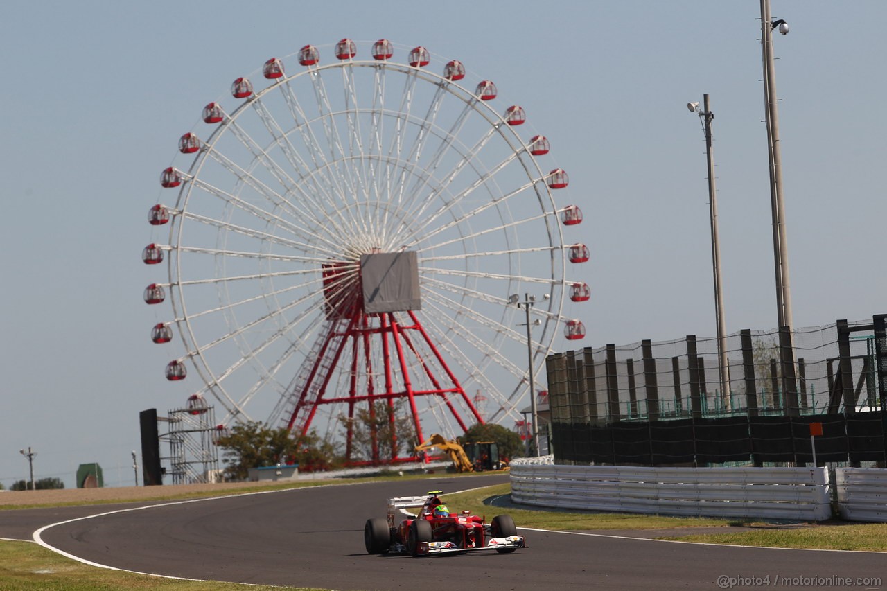 GP GIAPPONE, 05.10.2012- Prove Libere 1, Felipe Massa (BRA) Ferrari F2012 
