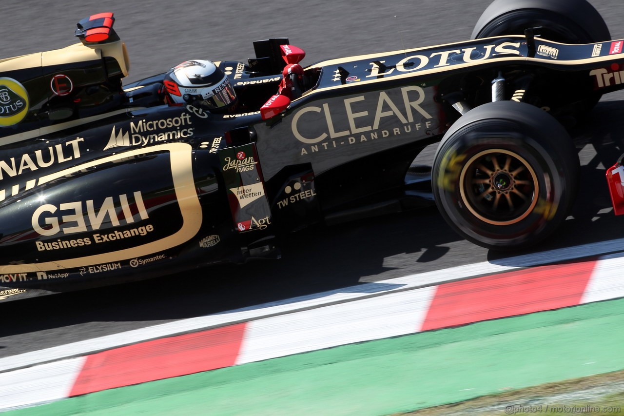 GP GIAPPONE, 05.10.2012- Prove Libere 1, Kimi Raikkonen (FIN) Lotus F1 Team E20 