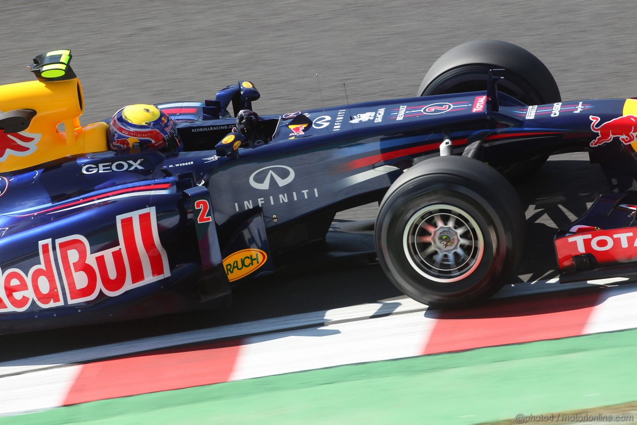 GP GIAPPONE, 05.10.2012- Prove Libere 1, Mark Webber (AUS) Red Bull Racing RB8