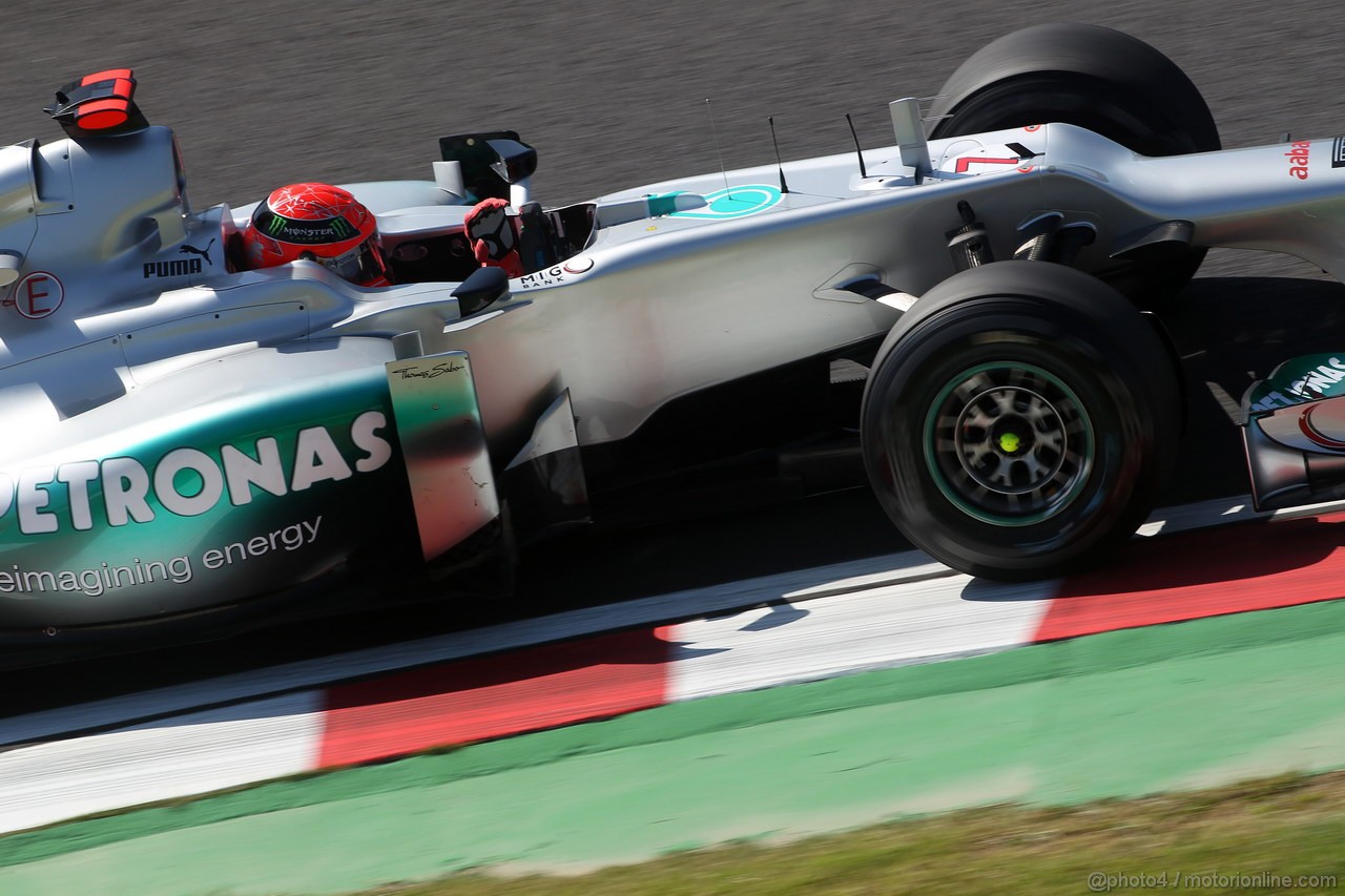 GP GIAPPONE, 05.10.2012- Prove Libere 1, Michael Schumacher (GER) Mercedes AMG F1 W03