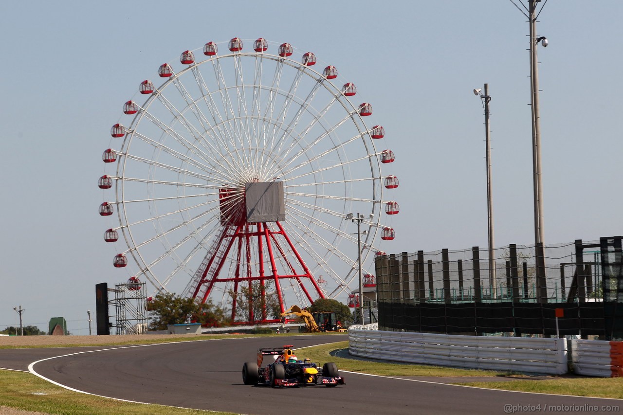 GP GIAPPONE, 05.10.2012- Prove Libere 1,Sebastian Vettel (GER) Red Bull Racing RB8 