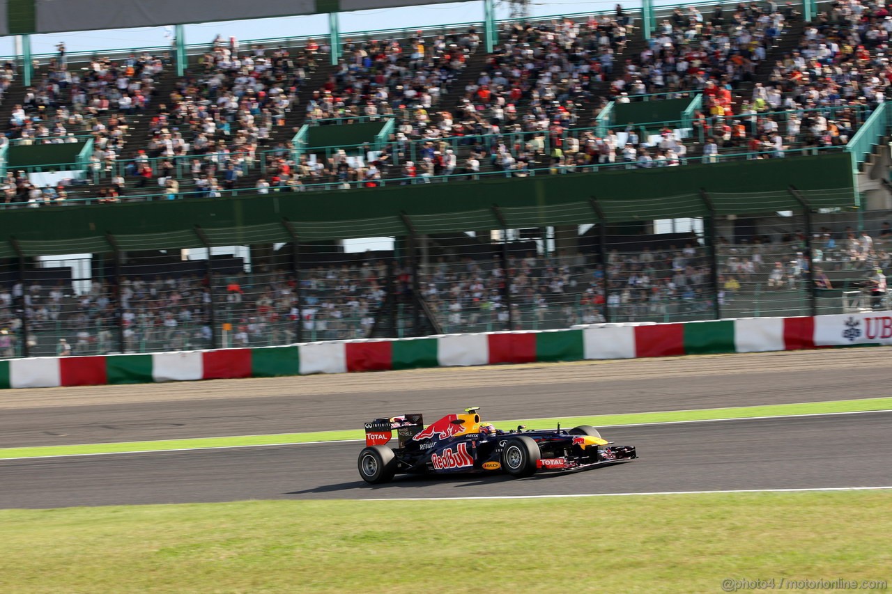 GP GIAPPONE, 05.10.2012- Prove Libere 2, Mark Webber (AUS) Red Bull Racing RB8