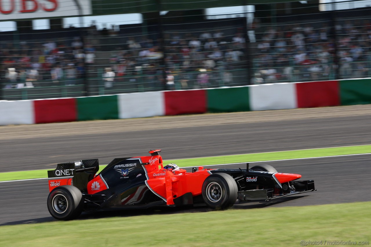 GP GIAPPONE, 05.10.2012- Prove Libere 2, Timo Glock (GER) Marussia F1 Team MR01 