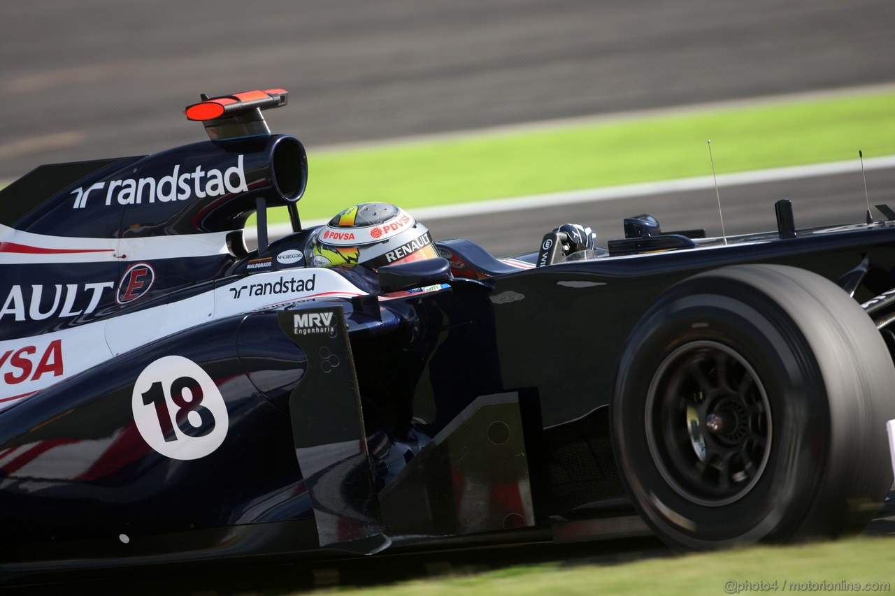 GP GIAPPONE, 05.10.2012- Prove Libere 2, Pastor Maldonado (VEN) Williams F1 Team FW34 