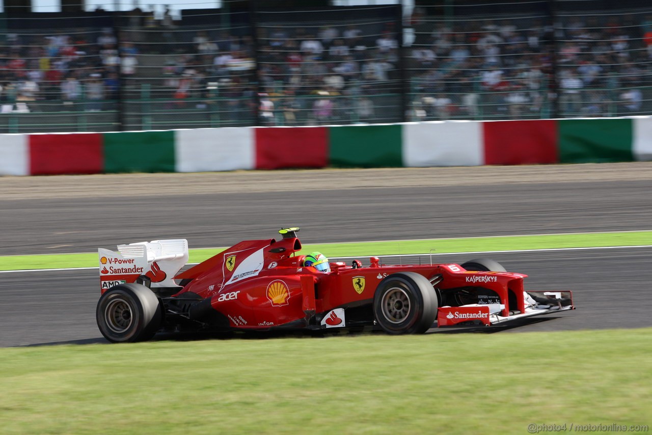 GP GIAPPONE, 05.10.2012- Prove Libere 2, Felipe Massa (BRA) Ferrari F2012 