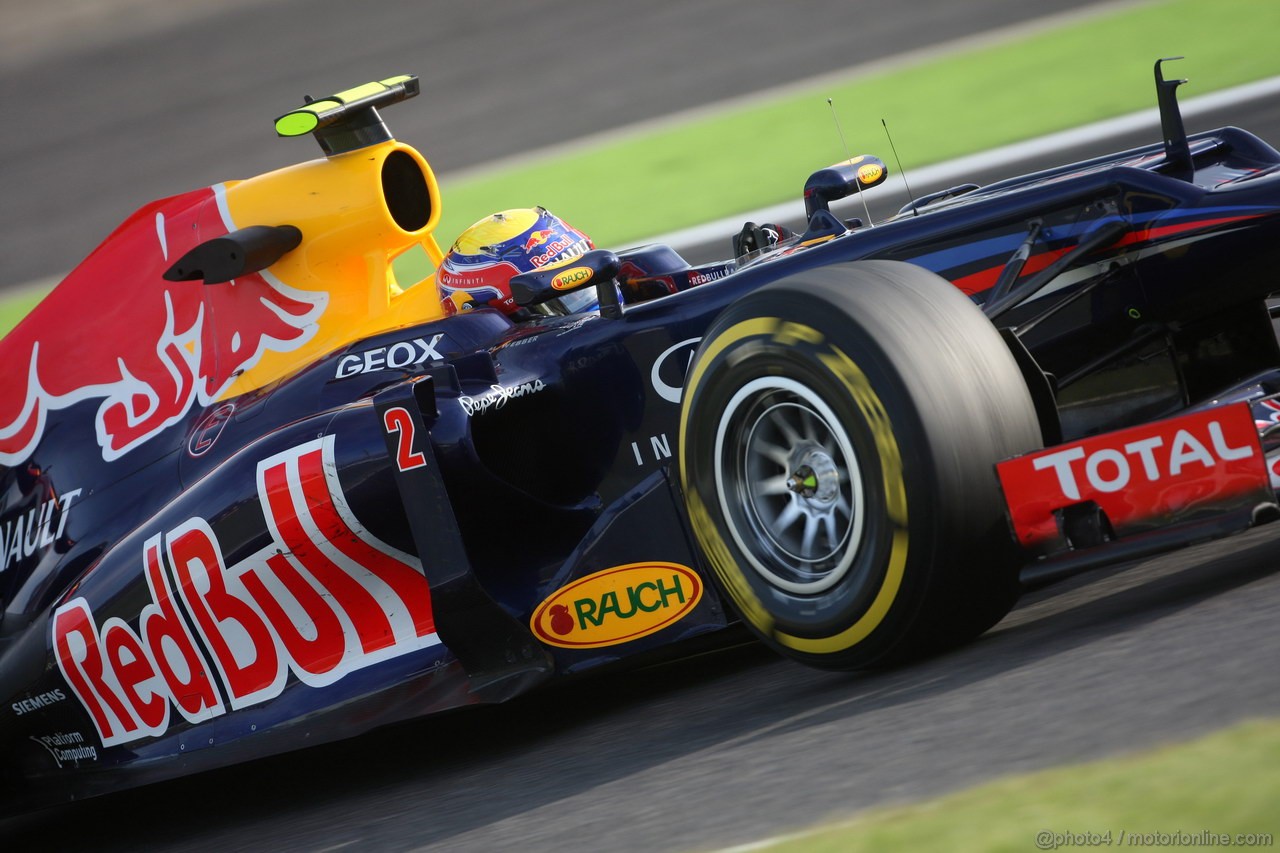 GP GIAPPONE, 05.10.2012- Prove Libere 2, Mark Webber (AUS) Red Bull Racing RB8 
