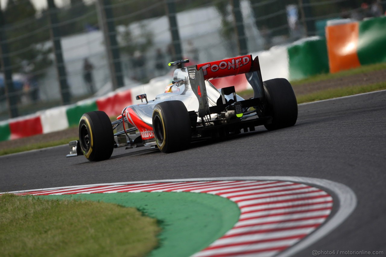 GP GIAPPONE, 05.10.2012- Prove Libere 2, Lewis Hamilton (GBR) McLaren Mercedes MP4-27 