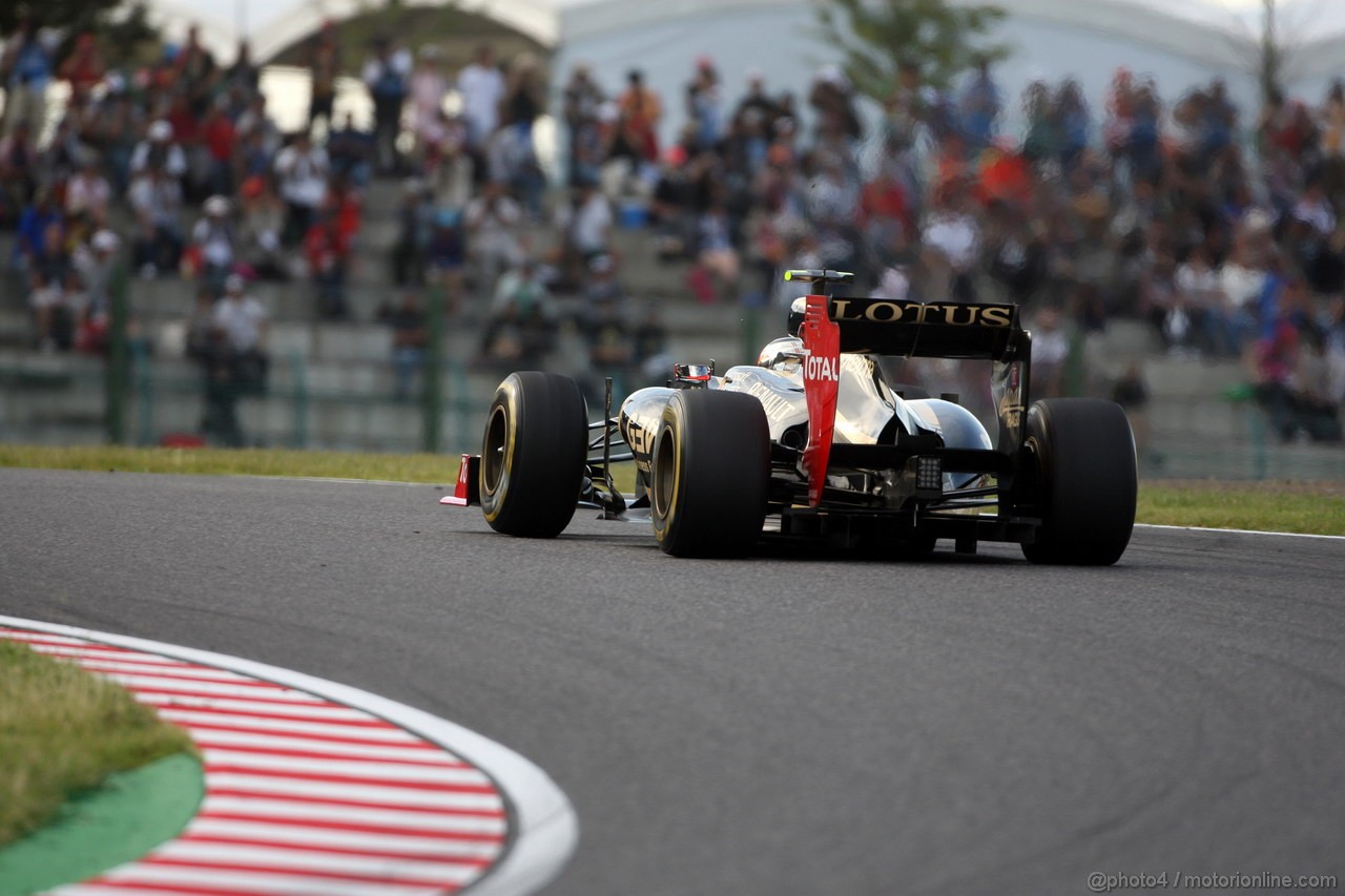 GP GIAPPONE, 05.10.2012- Prove Libere 2, Romain Grosjean (FRA) Lotus F1 Team E20 