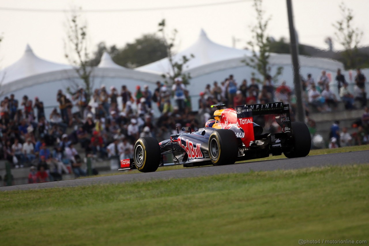 GP GIAPPONE, 05.10.2012- Prove Libere 2, Mark Webber (AUS) Red Bull Racing RB8 
