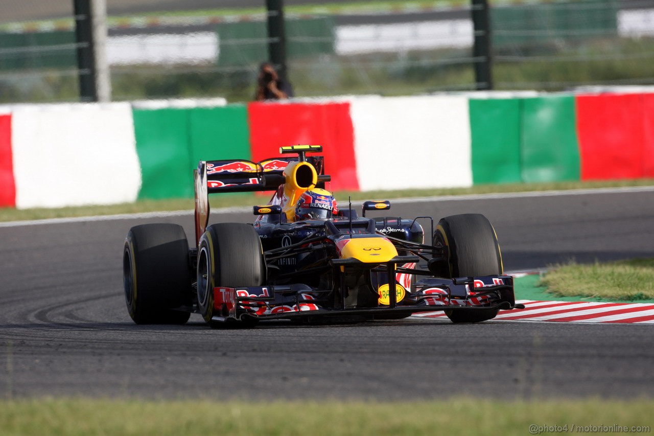 GP GIAPPONE, 05.10.2012- Prove Libere 2, Mark Webber (AUS) Red Bull Racing RB8 