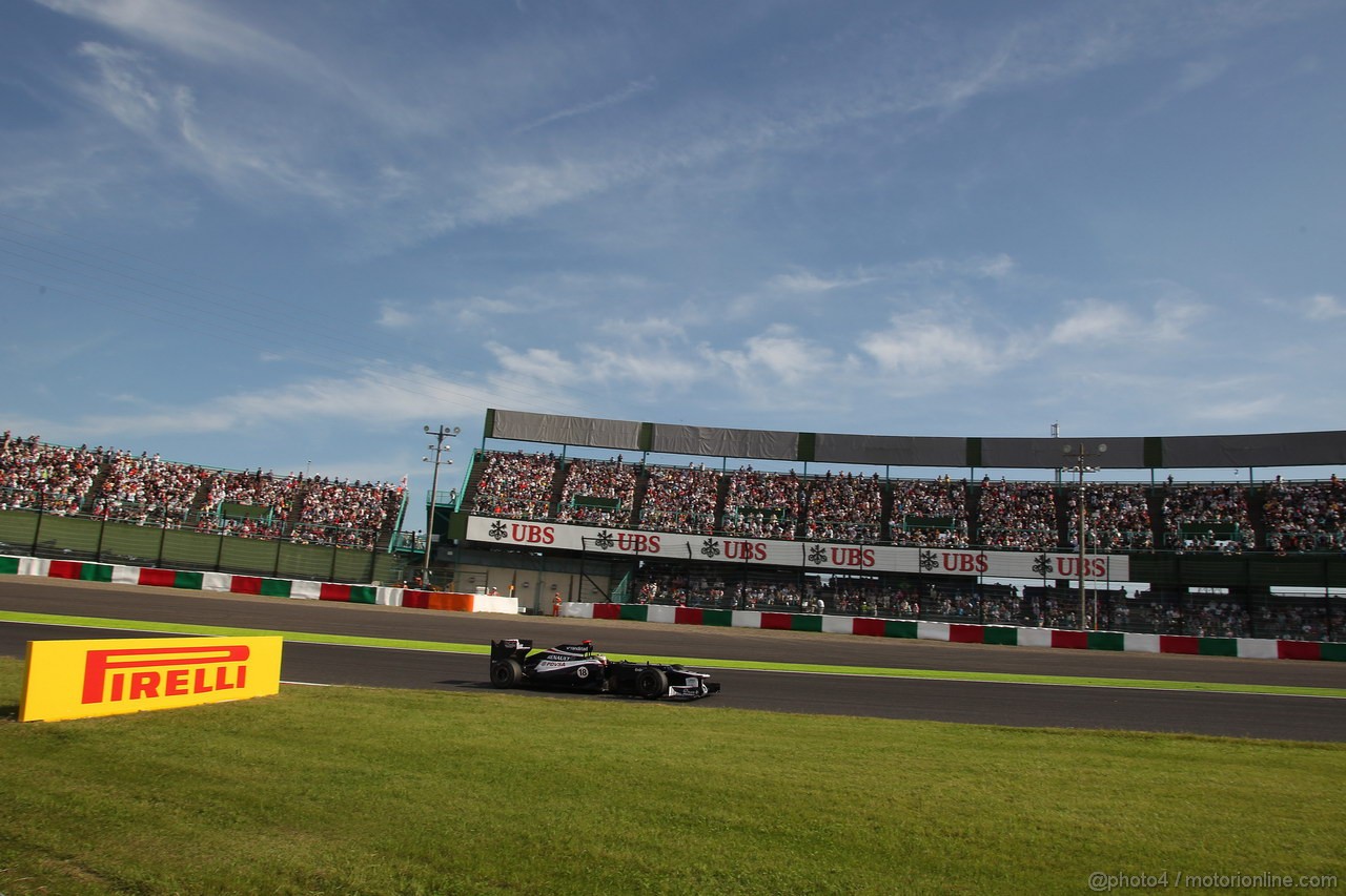 GP GIAPPONE, 05.10.2012- Prove Libere 2, Pastor Maldonado (VEN) Williams F1 Team FW34 