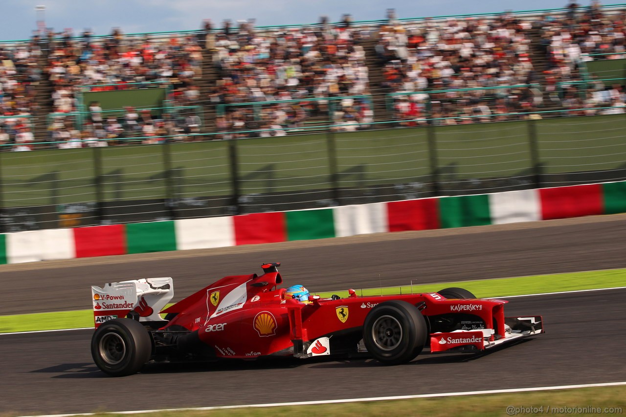 GP GIAPPONE, 05.10.2012- Prove Libere 2, Fernando Alonso (ESP) Ferrari F2012 