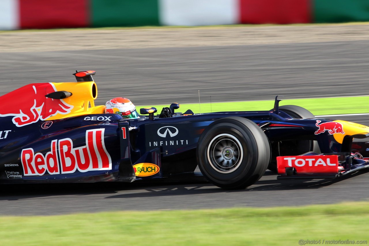 GP GIAPPONE, 05.10.2012- Prove Libere 2, Sebastian Vettel (GER) Red Bull Racing RB8