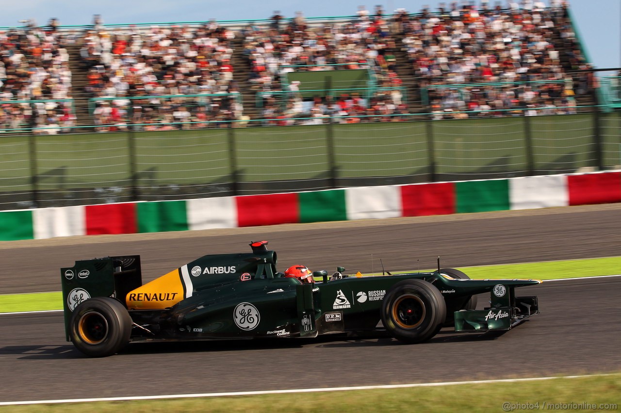 GP GIAPPONE, 05.10.2012- Prove Libere 2, Heikki Kovalainen (FIN) Caterham F1 Team CT01 