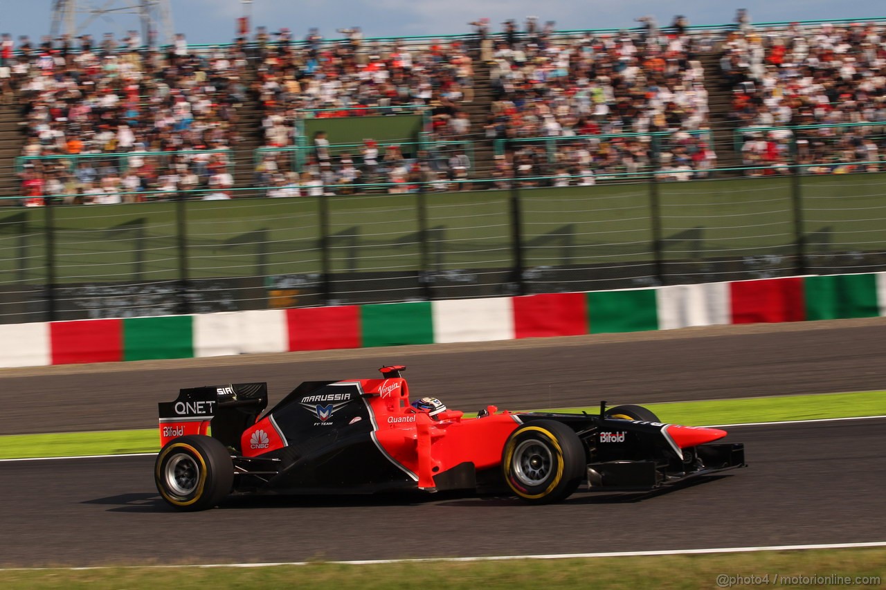 GP GIAPPONE, 05.10.2012- Prove Libere 2, Timo Glock (GER) Marussia F1 Team MR01