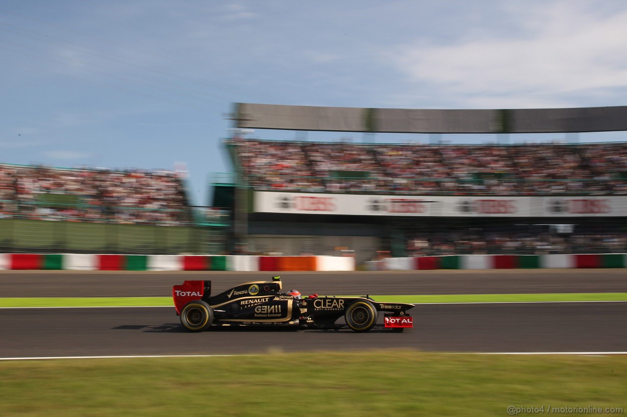 GP GIAPPONE, 05.10.2012- Prove Libere 2,Romain Grosjean (FRA) Lotus F1 Team E20 