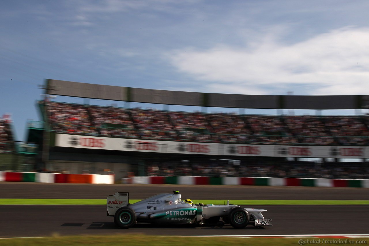 GP GIAPPONE, 05.10.2012- Prove Libere 2, Nico Rosberg (GER) Mercedes AMG F1 W03 