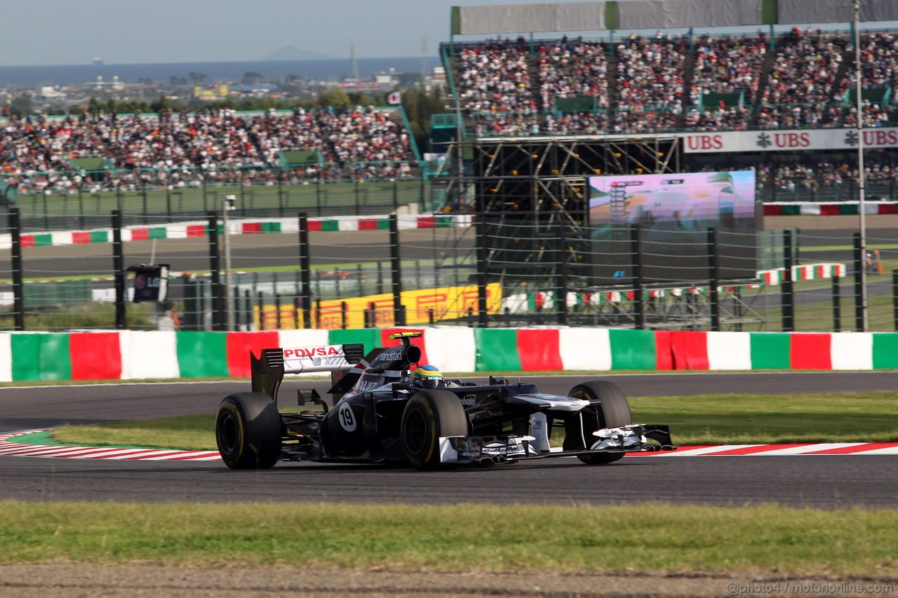 GP GIAPPONE, 05.10.2012- Prove Libere 2, Bruno Senna (BRA) Williams F1 Team FW34
