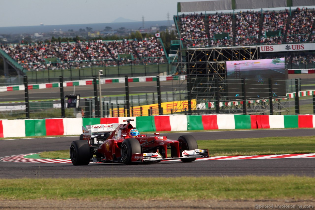 GP GIAPPONE, 05.10.2012- Prove Libere 2, Fernando Alonso (ESP) Ferrari F2012 