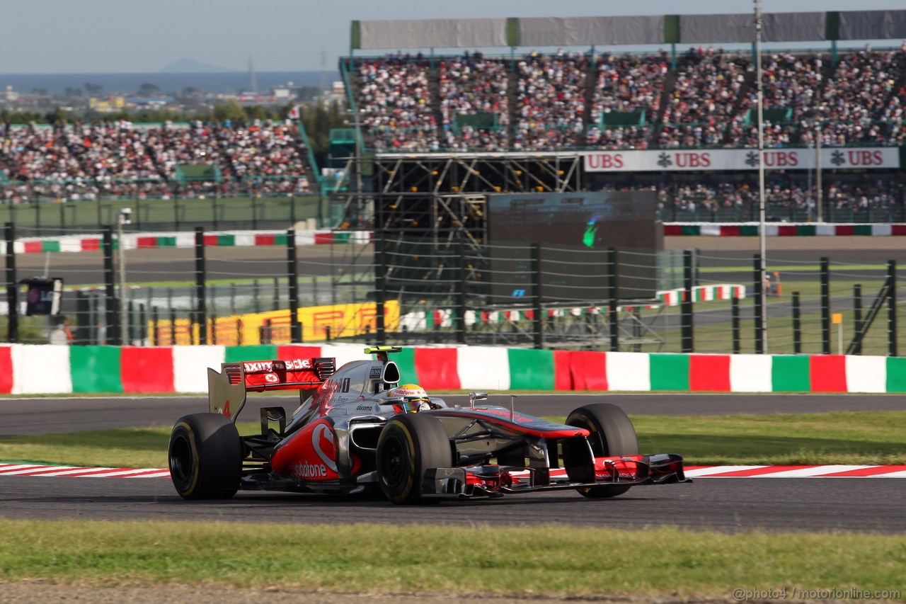 GP GIAPPONE, 05.10.2012- Prove Libere 2, Lewis Hamilton (GBR) McLaren Mercedes MP4-27 
