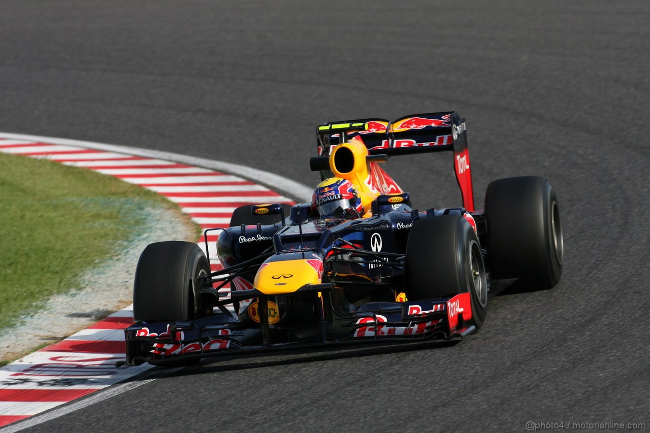 GP GIAPPONE, 05.10.2012- Prove Libere 2, Mark Webber (AUS) Red Bull Racing RB8