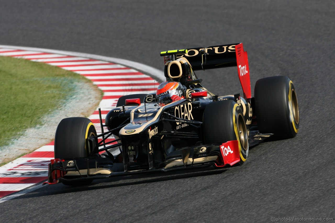 GP GIAPPONE, 05.10.2012- Prove Libere 2, Romain Grosjean (FRA) Lotus F1 Team E20