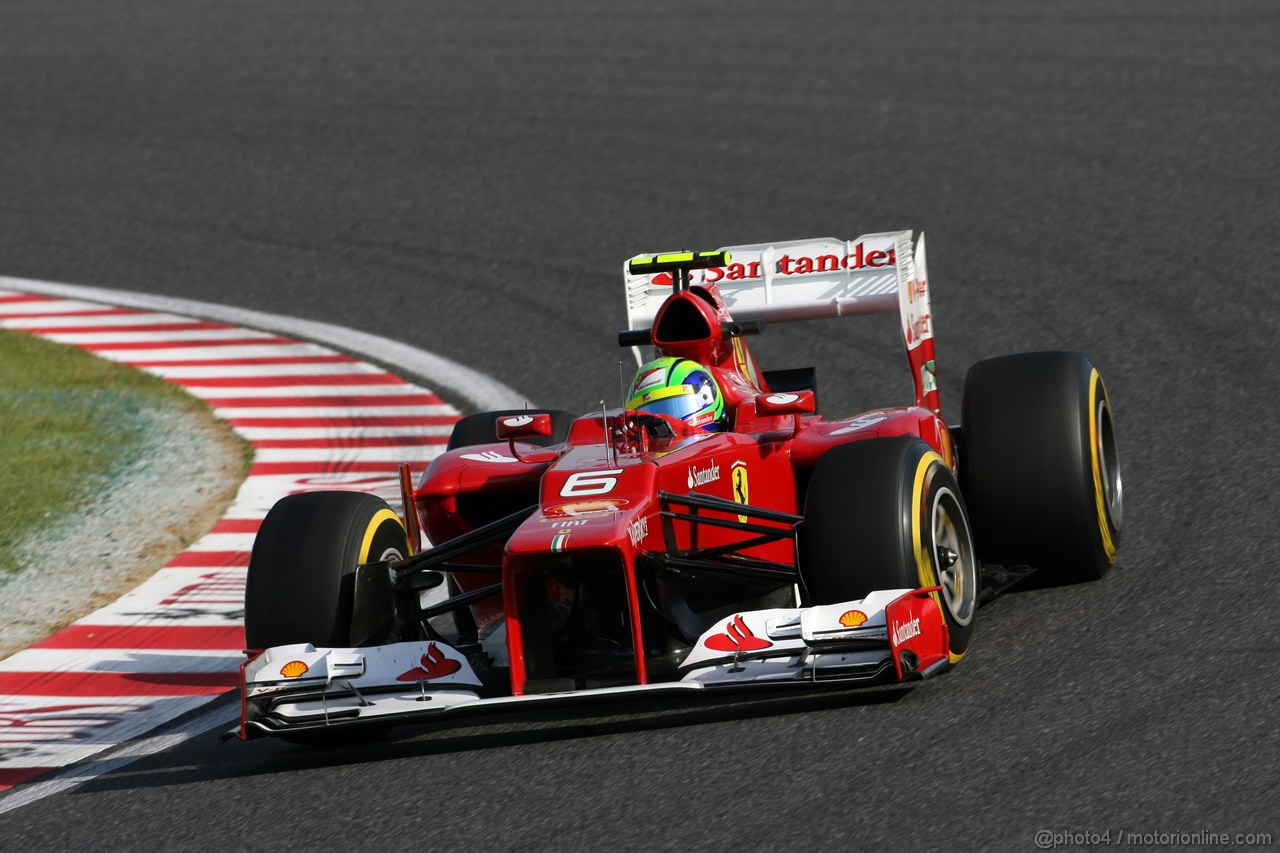 GP GIAPPONE, 05.10.2012- Prove Libere 2, Felipe Massa (BRA) Ferrari F2012 