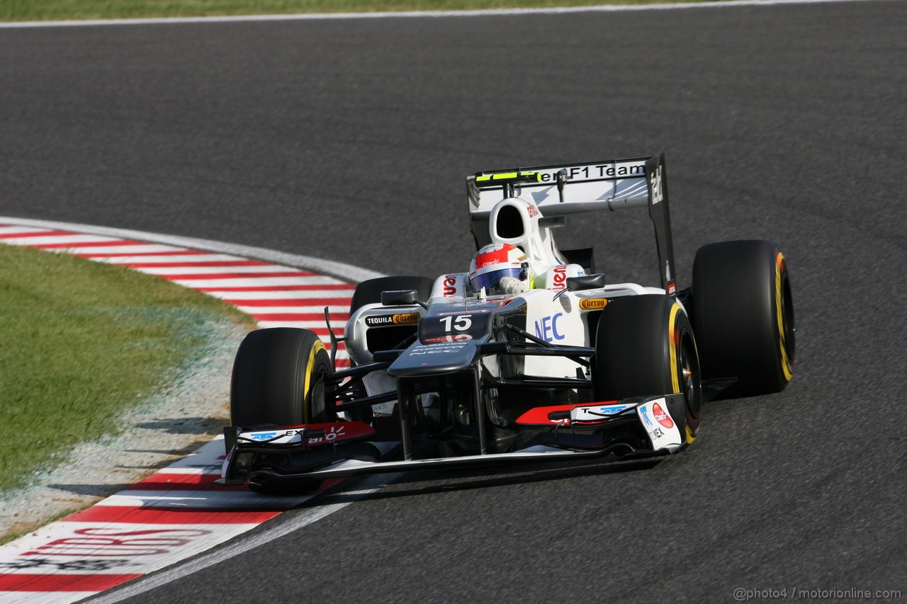 GP GIAPPONE, 05.10.2012- Prove Libere 2, Sergio Prez (MEX) Sauber F1 Team C31