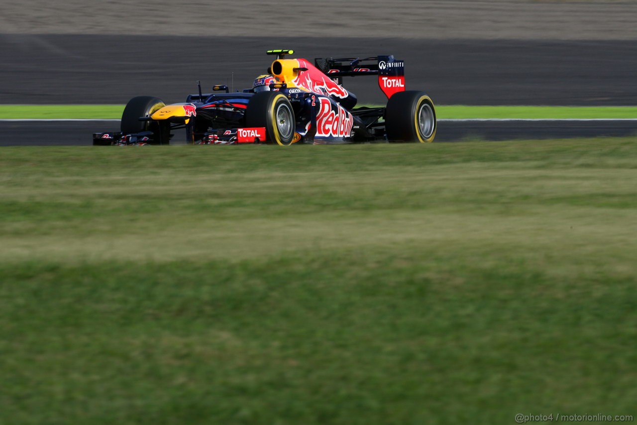 GP GIAPPONE, 05.10.2012- Prove Libere 2, Mark Webber (AUS) Red Bull Racing RB8