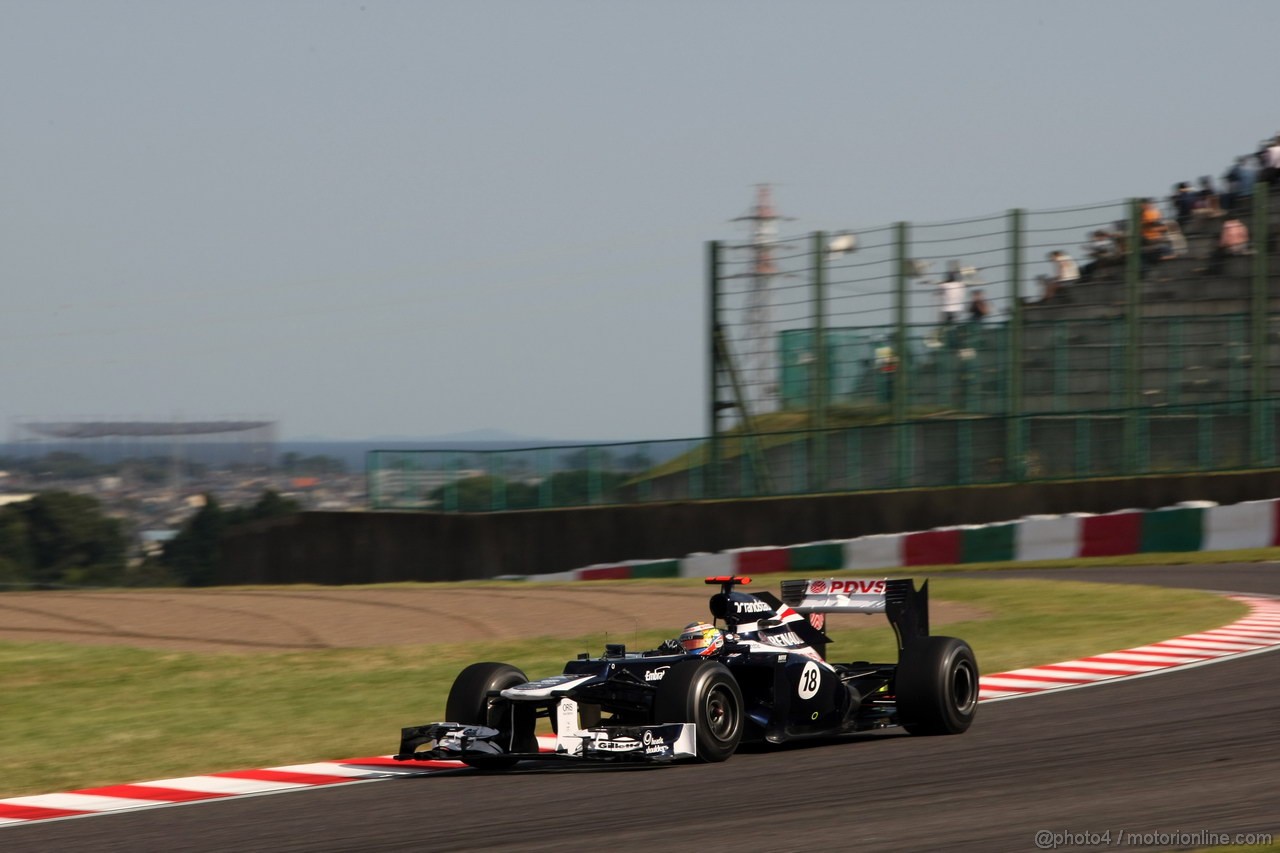 GP GIAPPONE, 05.10.2012- Prove Libere 2, Pastor Maldonado (VEN) Williams F1 Team FW34