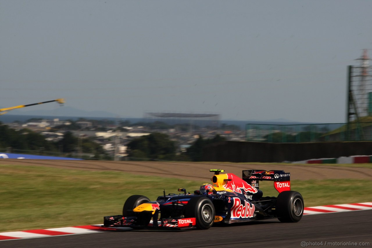 GP GIAPPONE, 05.10.2012- Prove Libere 2, Mark Webber (AUS) Red Bull Racing RB8 