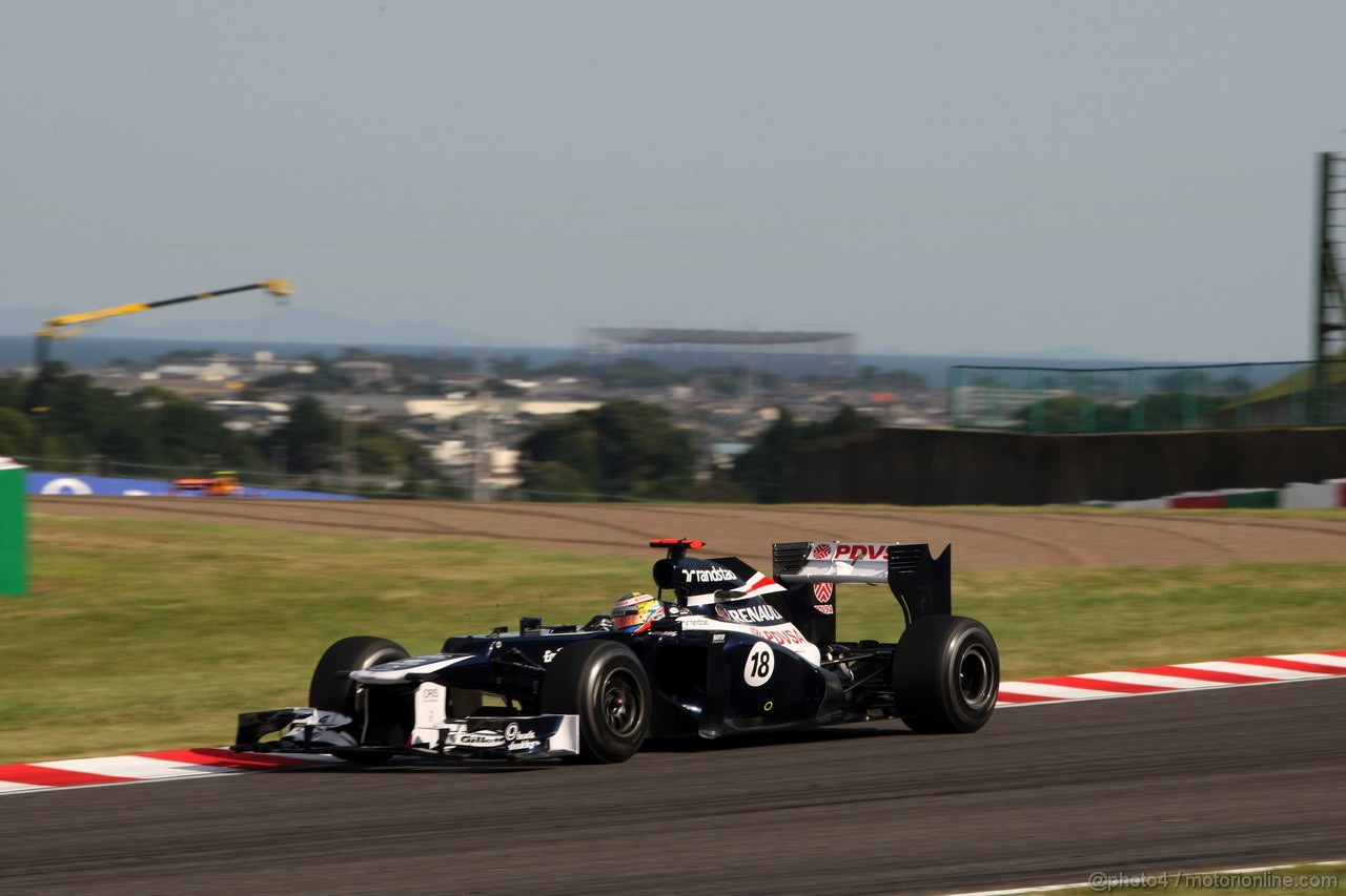 GP GIAPPONE, 05.10.2012- Prove Libere 2, Pastor Maldonado (VEN) Williams F1 Team FW34
