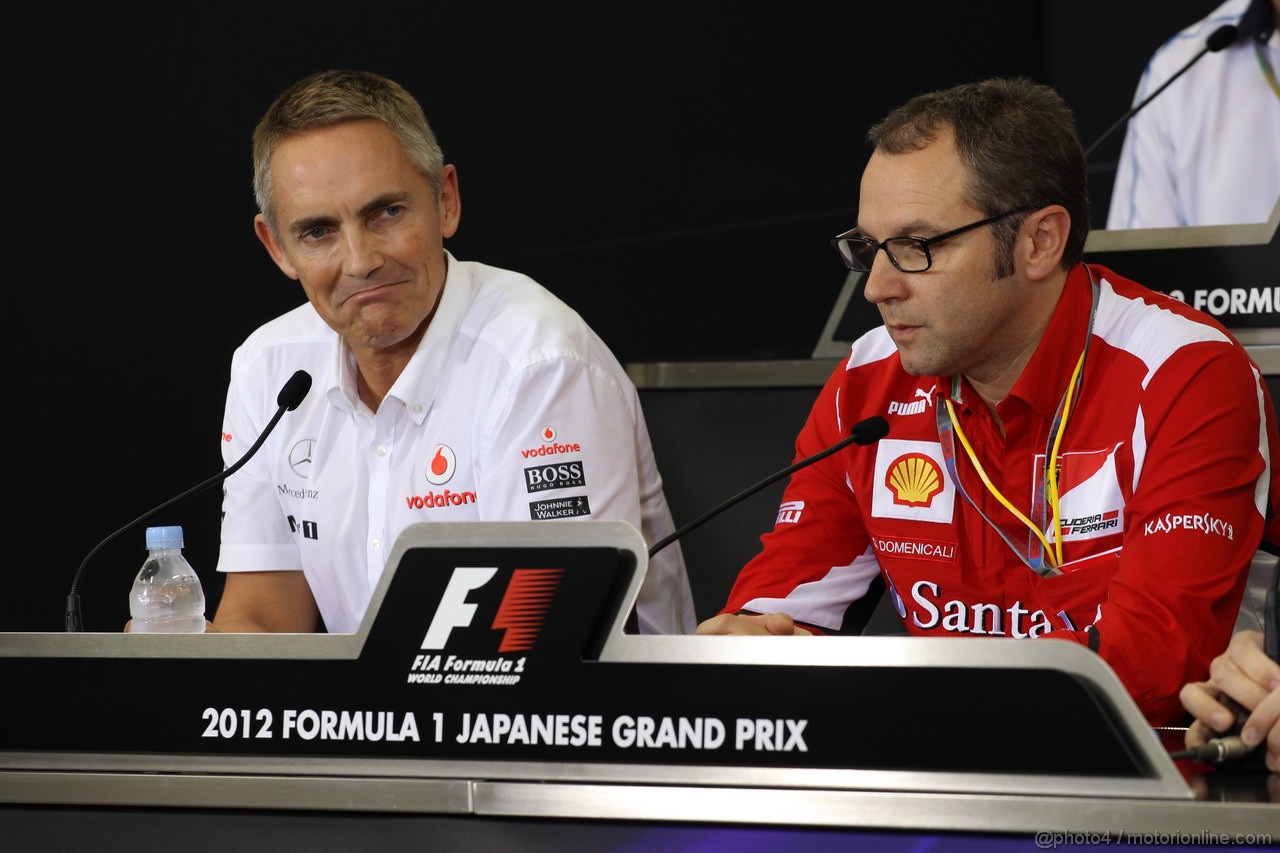 GP GIAPPONE, 05.10.2012- Conferenza Stampa, Martin Whitmarsh (GBR), Chief Executive Officer Mclaren e Stefano Domenicali (ITA), Team Principal