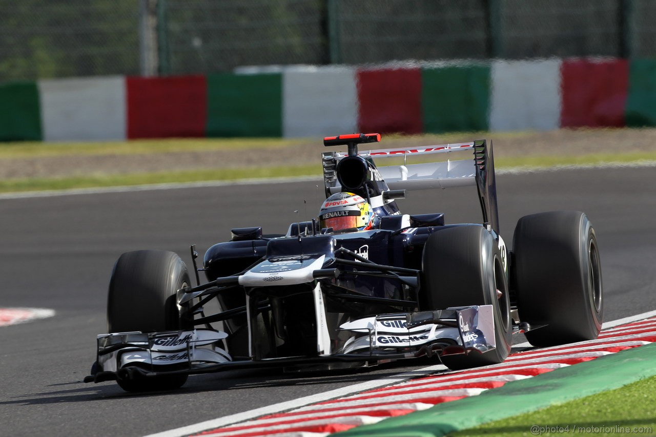 GP GIAPPONE, 05.10.2012- Prove Libere 2, Pastor Maldonado (VEN) Williams F1 Team FW34 