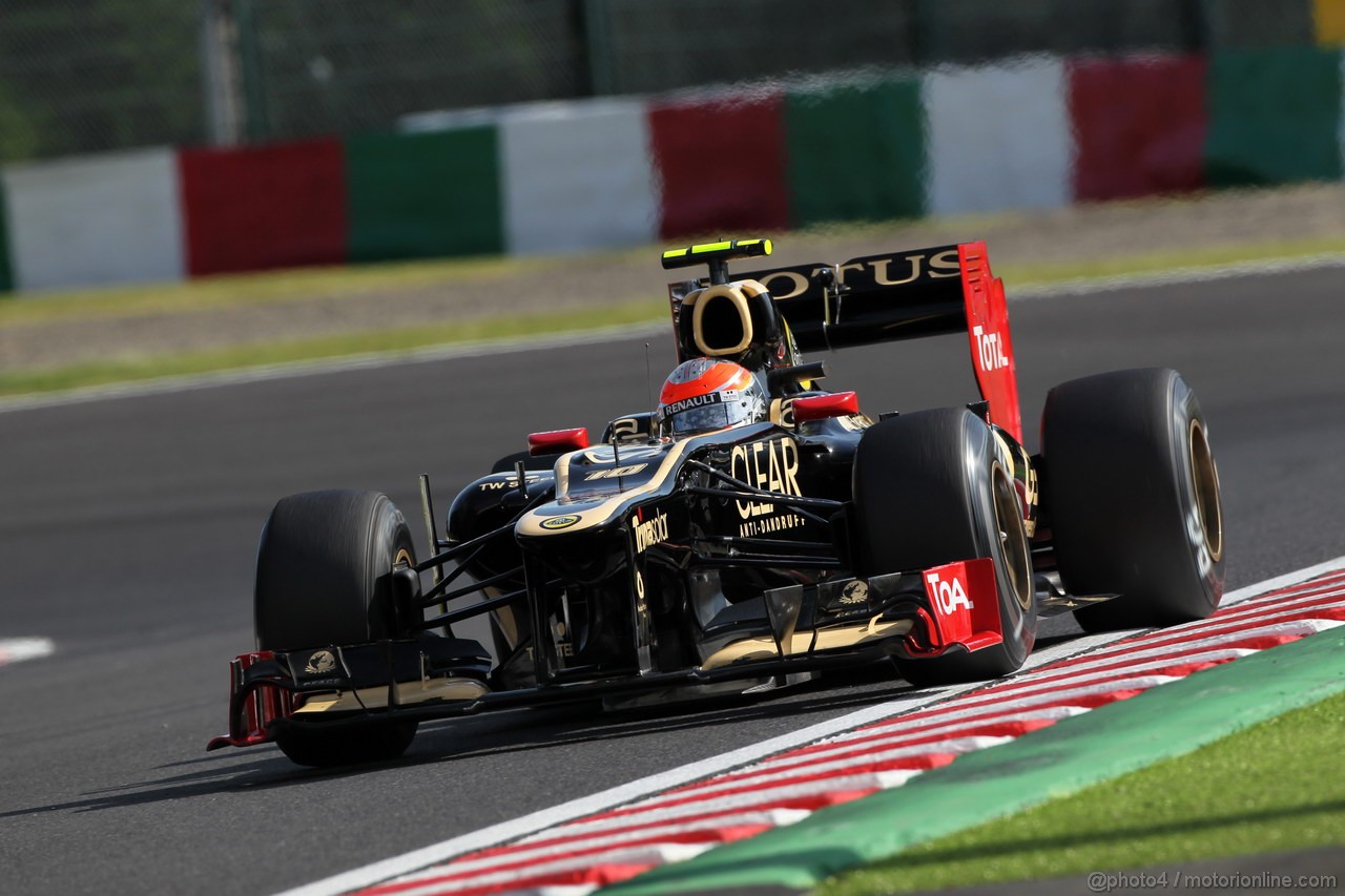 GP GIAPPONE, 05.10.2012- Prove Libere 2, Romain Grosjean (FRA) Lotus F1 Team E20