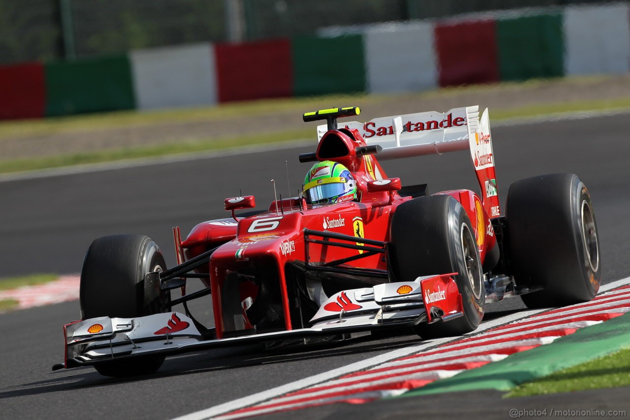 GP GIAPPONE, 05.10.2012- Prove Libere 2, Felipe Massa (BRA) Ferrari F2012 