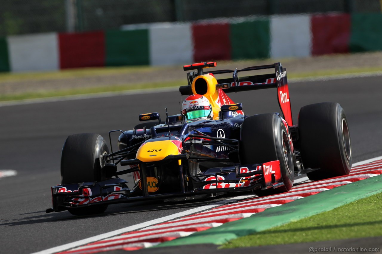 GP GIAPPONE, 05.10.2012- Prove Libere 2, Sebastian Vettel (GER) Red Bull Racing RB8 