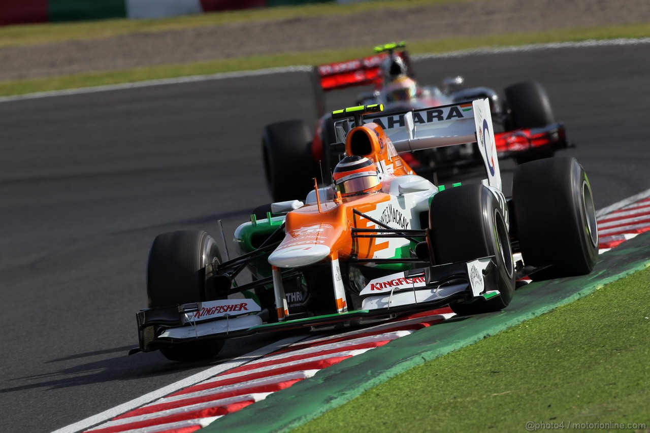 GP GIAPPONE, 05.10.2012- Prove Libere 2, Nico Hulkenberg (GER) Sahara Force India F1 Team VJM05 
