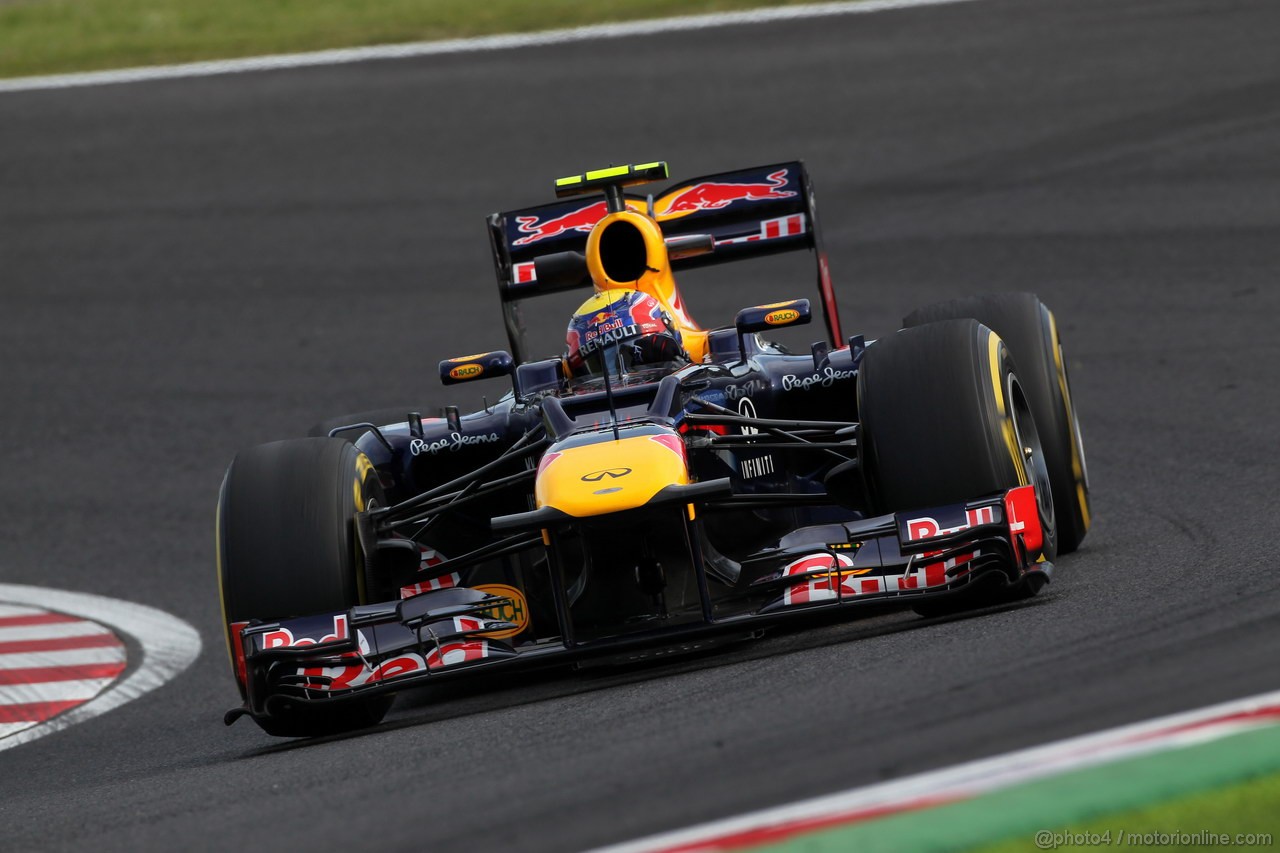 GP GIAPPONE, 05.10.2012- Prove Libere 2, Mark Webber (AUS) Red Bull Racing RB8 